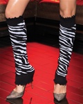 Wholesale Zebra print lurex leg warmers