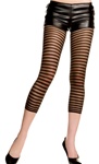 Sheer horizontal stripes capri leggings