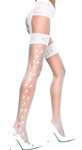 Sheer pantyhose with faux garter stocking