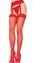 Plus size lace top sheer pantyhose with garterbelt