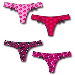 Wholesale Microfiber thong with lips or heart lock and key print