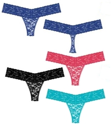 Wholesale Allover stretch lace thong