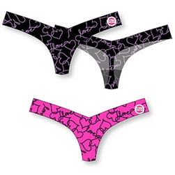 Wholesale Laser cut thong with hearts print