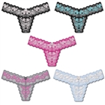 Cross Dyed Two Tone Lace Thong