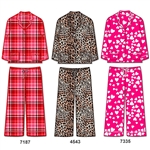Wholesale Micro fleece long sleeve pajama set with lurex thread details