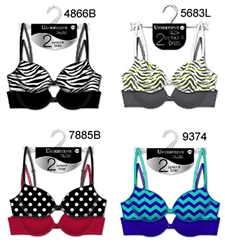 Poly Spandex Plus size Bras - 2 PCs on a hanger