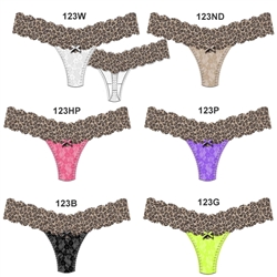 Allover stretch lace and Galloon lace thong