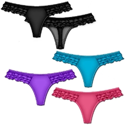 Wholesale Microfiber thong with ruffles