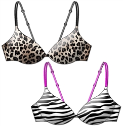 Wholesale Extreme push up microfiber bra with animal print