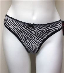 Wholesale Zebra printed cotton spandex thong