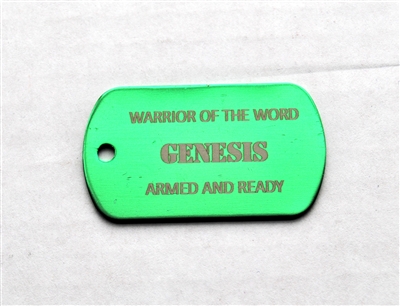 Genesis Warrior of the Word Dog Tag