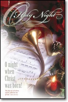 Pkg./100 Holy Night Christmas Bulletins. Large (8 1/2"x14")  Save 50%.