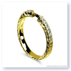 Mark Silverstein Imagines Engraved 18K Yellow Gold and White Diamond Half Eternity Band