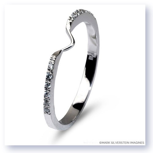 Mark Silverstein Imagines Polished 18K White Gold Notched Half-Eternity Wedding Band