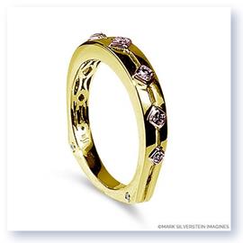 Mark Silverstein Imagines Polished 18K Yellow and Rose Gold Euro Style Pink Diamond Wedding Band