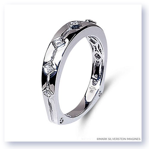 Mark Silverstein Imagines Polished 18K White Gold Euro Style Diamond Wedding Band