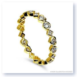 Mark Silverstein Imagines Marquise, Heart and Diamond Shaped Stackable Diamond Fashion Ring in 18K Yellow Gold 