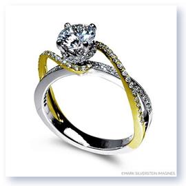 Mark Silverstein Imagines 18K White and Yellow Gold Diamond Swirl Strand Engagement Ring