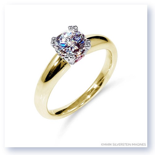 Mark Silverstein Imagines 18K Yellow and Rose Gold Pink Diamond Accent Tapered Engagement Ring