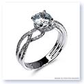 Mark Silverstein Imagines Polished 18K White Gold Thin Crossover Diamond Engagement Ring