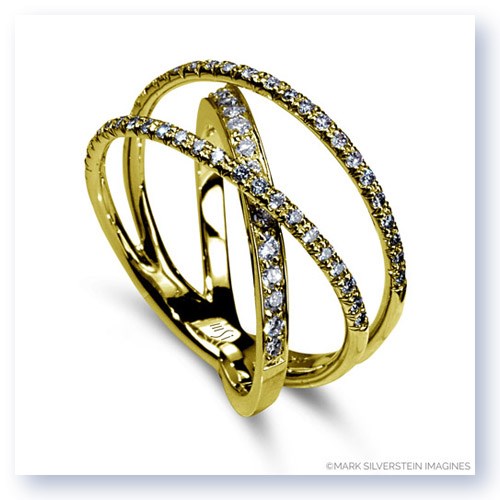 Mark Silverstein Imagines 18K Yellow Gold Three Strand Crossover Diamond Band