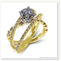 Mark Silverstein Imagines 18K Yellow Gold Three Strand Crossover Diamond Engagement Ring