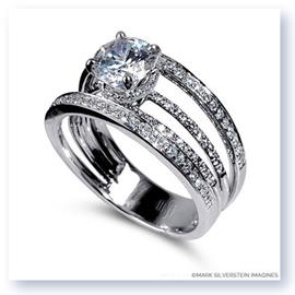 Mark Silverstein Imagines 18K White Gold Four Stepped Row Diamond Engagement Ring