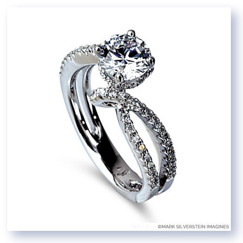 Mark Silverstein Imagines 18K White Gold Bypass Diamond Engagement Ring