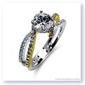 Mark Silverstein Imagines 18K White and Yellow Gold Bypass Diamond Engagement Ring