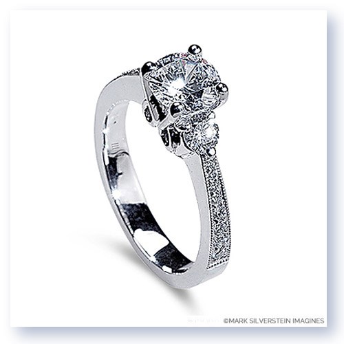 Mark Silverstein Imagines 18K White Gold High Polish Three Stone Diamond Engagement Ring