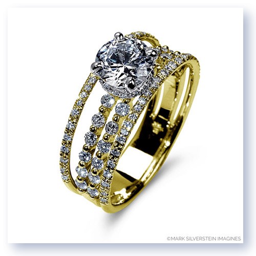 Mark Silverstein Imagines 18K Yellow Gold Four Thread Diamond Engagement Ring