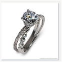 Mark Silverstein Imagines 18K White Gold Split Shank Angled Diamond Engagement Ring