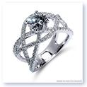 Mark Silverstein Imagines 18K White Gold Split Shank Crossover Diamond Engagement Ring