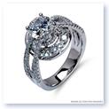 Mark Silverstein Imagines 18K White Gold Three Strand Halo Diamond Enagagement Ring