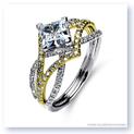 Mark Silverstein Imagines 18K White and Yellow Gold Three Strand Crossover Edgy Diamond Engagement Ring