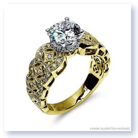 Mark Silverstein Imagines 18K Yellow  Gold Art Deco Inspired Diamond Engagement Ring