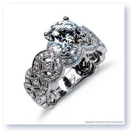 Mark Silverstein Imagines 18K White Gold Art Deco Inspired Tapered Diamond Engagement Ring