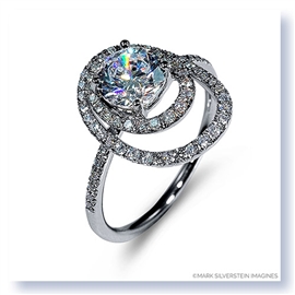 Mark Silverstein Imagines 18K White Gold Double Round Halo Diamond Engagement Ring