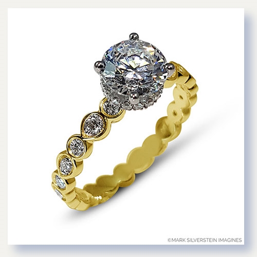 Mark Silverstein Imagines 18K Yellow and White Gold Geometric Shape Diamond Engagement Ring