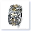 Mark Silverstein Imagines 18K White and Yellow Gold Yellow and White Diamond Accent Fashion Wide Band