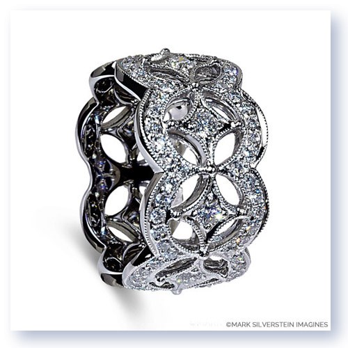 Mark Silverstein Imagines 18K White Gold Open Circle and Star Fashion Band