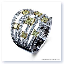 Mark Silverstein Imagines 18K White and Yellow Gold Seven Row Yellow and White Diamond Fashion Band