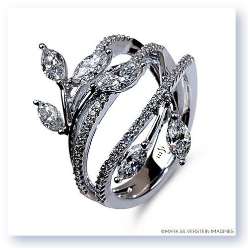 Mark Silverstein Imagines 18K White Gold Diamond Petal Fashion Ring