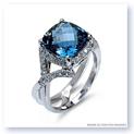 Mark Silverstein Imagines 18K White Gold Blue Topaz Crossover Diamond Fashion Ring
