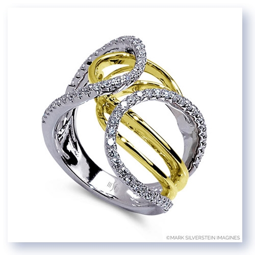 Mark Silverstein Imagines 18K White and Yellow Gold Looping Diamond Fashion Ring