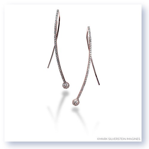 Mark Silverstein Imagines 18K Rose Gold Crossover Diamond Earrings