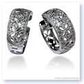 Mark Silverstein Imagines 18K White Gold Wide Art Deco Inspired Diamond Huggie Earrings