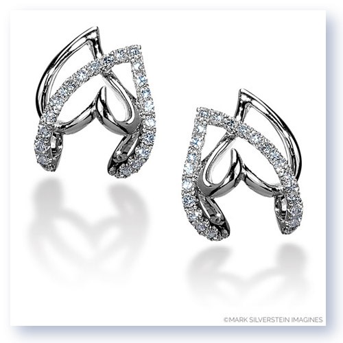 Mark Silverstein Imagines 18K White Gold Double Heart Diamond Earrings