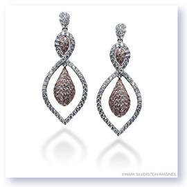 Mark Silverstein Imagines 18K White and Rose Gold Open Tear Drop Shape Diamond Dangle Earrings