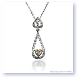 Mark Silverstein Imagines 18K White and Yellow Gold Open Tear Drop and Heart Pendant